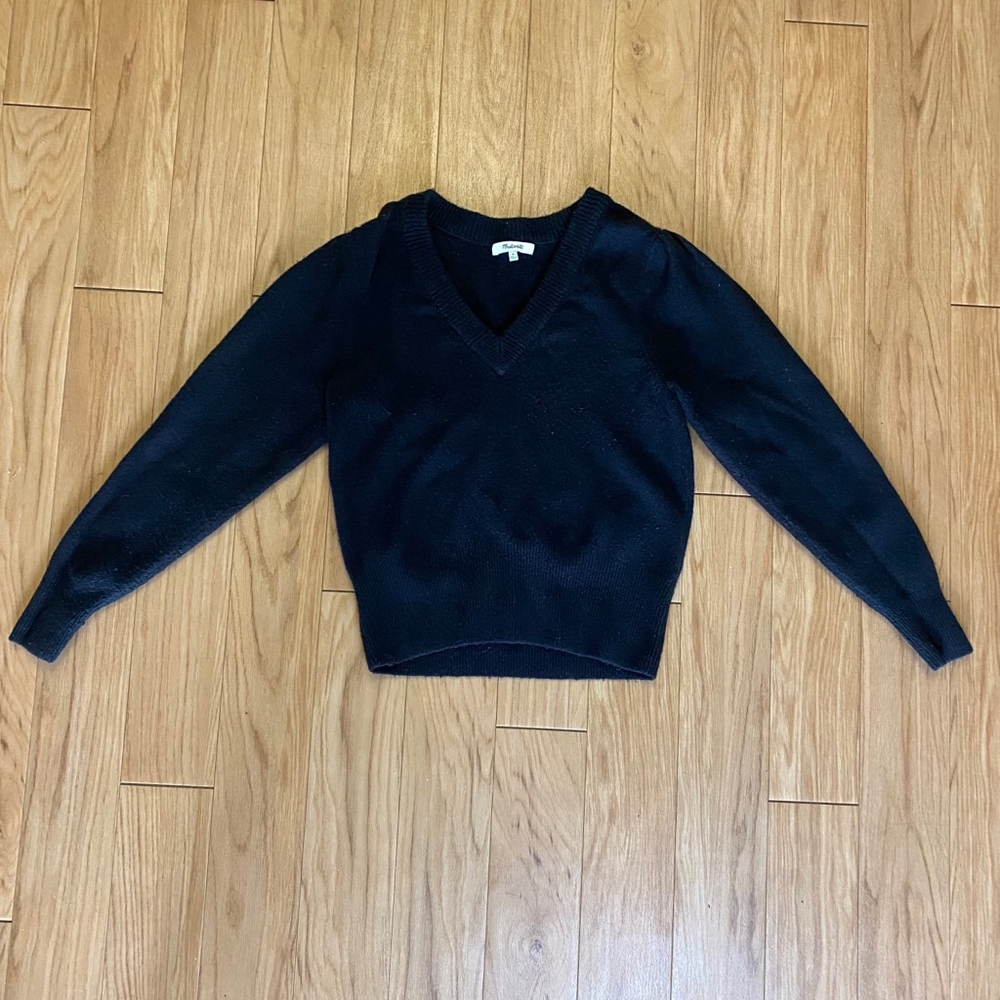 Women's Madewell Sweater Size M Black V-Neck​